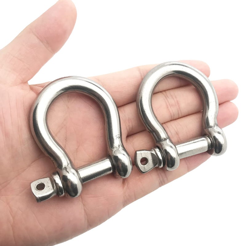 MYYZMY 2 Pcs 3/8 Inch Screw Pin Anchor Shackle, 304 Stainless Steel Shackles for Chains Wirerope, 10 mm - Image 1